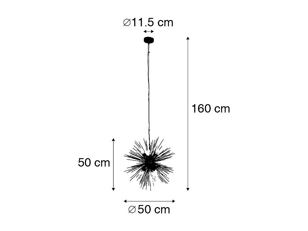 Suspension Art Déco dorée 6 lumières - Broom