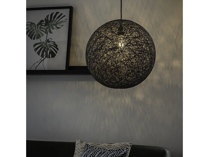Suspension design sphère noire 45cm - Corda