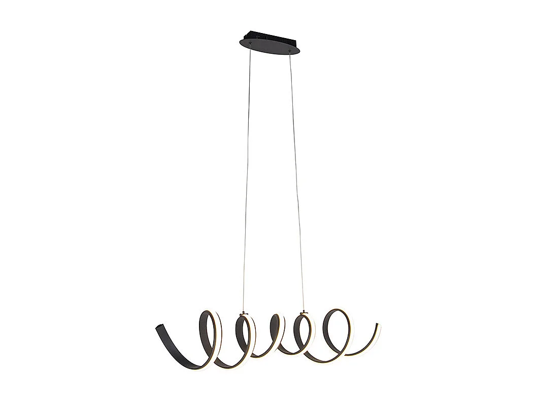 Suspension design noire dimmable avec LED large - Twisted