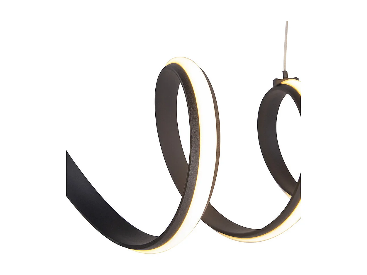 Suspension design noire dimmable avec LED large - Twisted