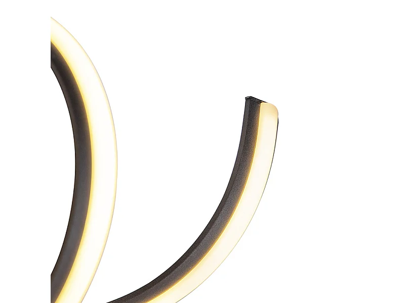 Suspension design noire dimmable avec LED large - Twisted