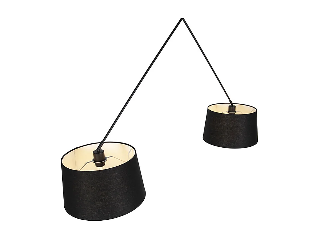 Suspension avec abat-jour en lin noir 35 cm - Blitz II noir