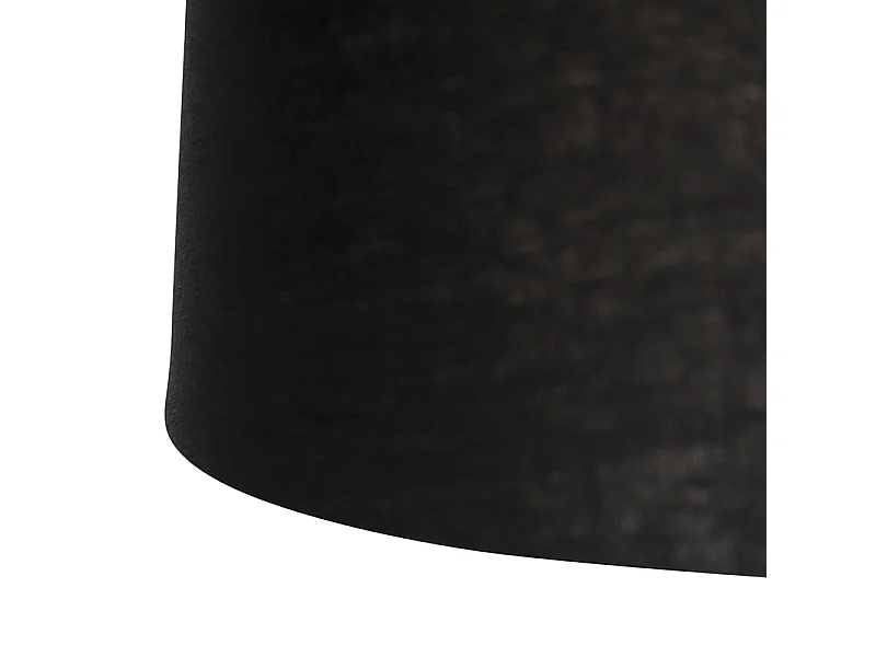 Suspension noire avec abat-jour en lin noir 35 cm 2 lumières - Blitz