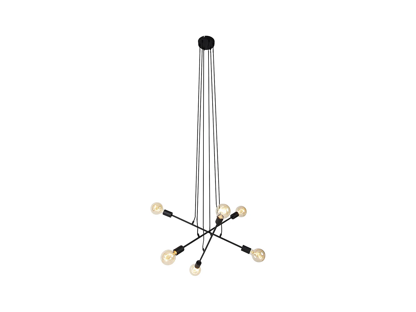 Suspension moderne noire 80 cm 6 lumières - Sydney