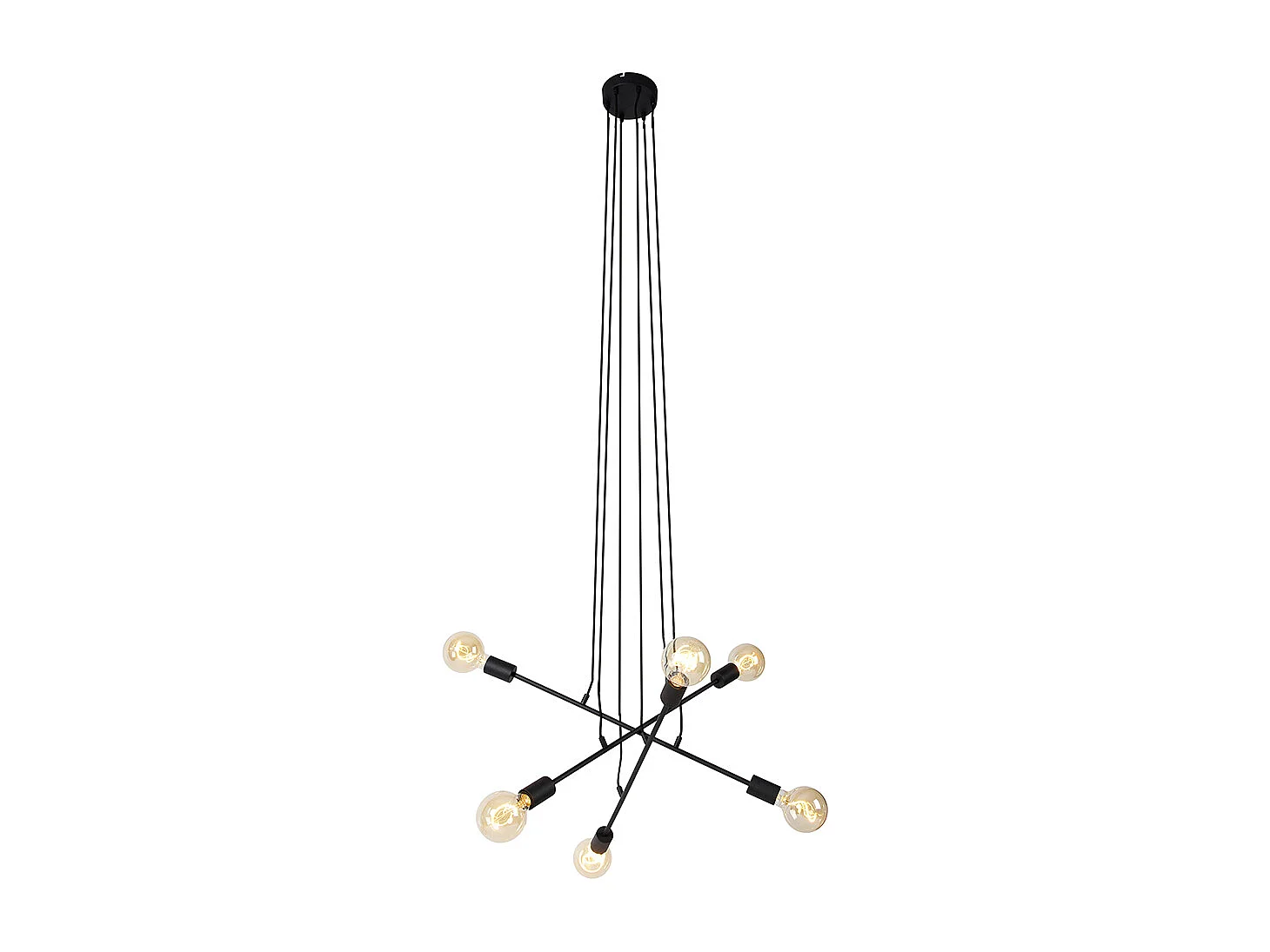 Suspension moderne noire 80 cm 6 lumières - Sydney