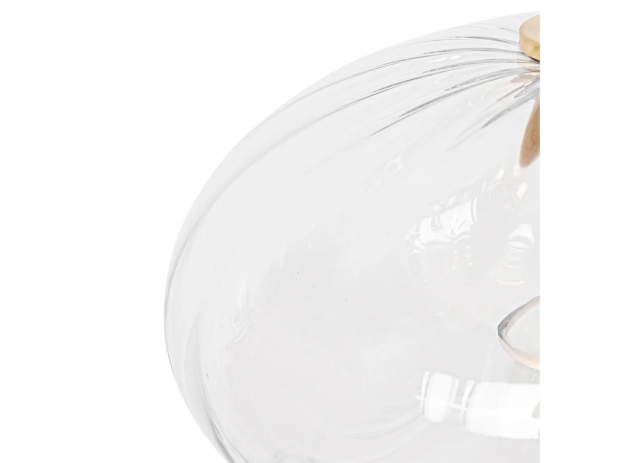 Lampe à suspension Art Déco dorée avec verre ronde 3 lumières - Ayesha