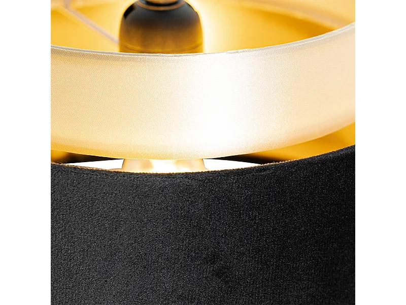 Suspension moderne noire avec or 3 lumières - Elif