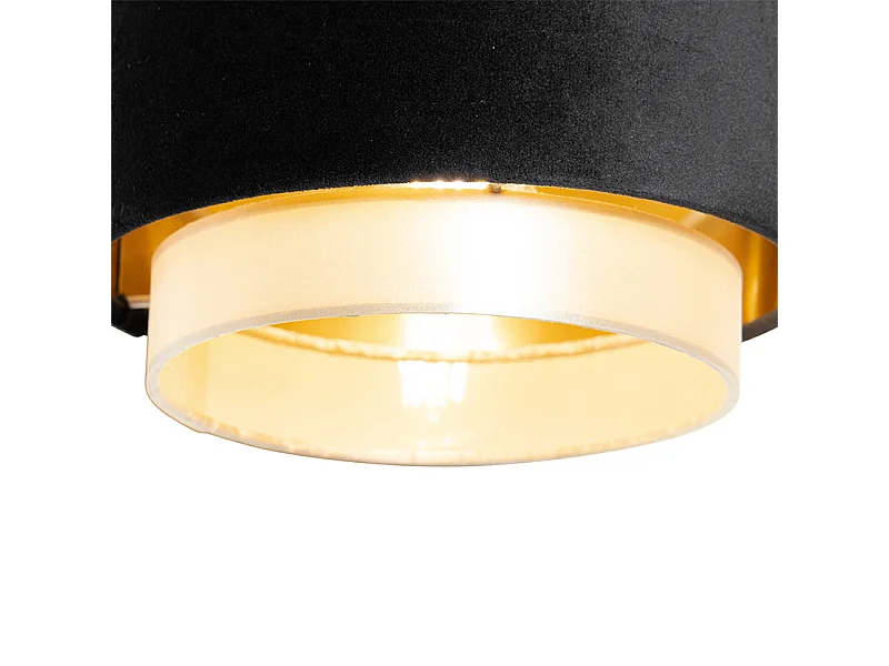 Suspension moderne noire avec or 3 lumières - Elif