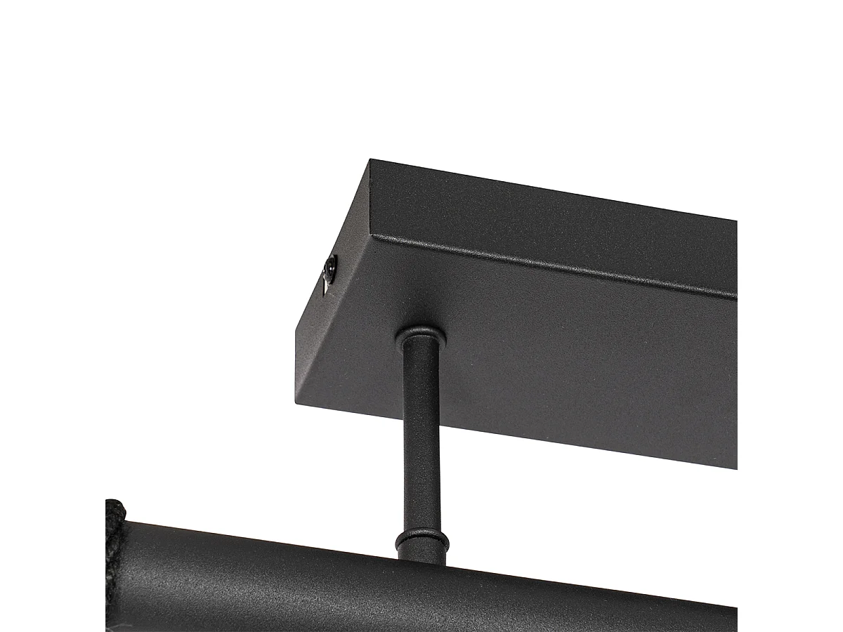 Suspension industrielle noire 3 lumières - Flor