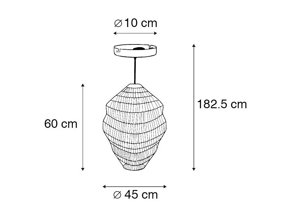 Suspension orientale dorée 45 cm x 60 cm - Vadi