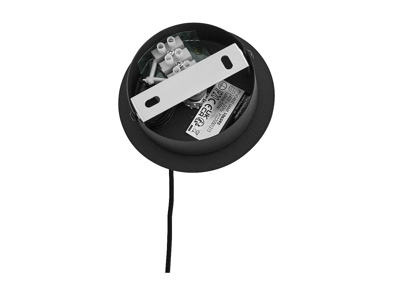 Lampe à suspension Art Déco noire avec verre fumé - Vidro