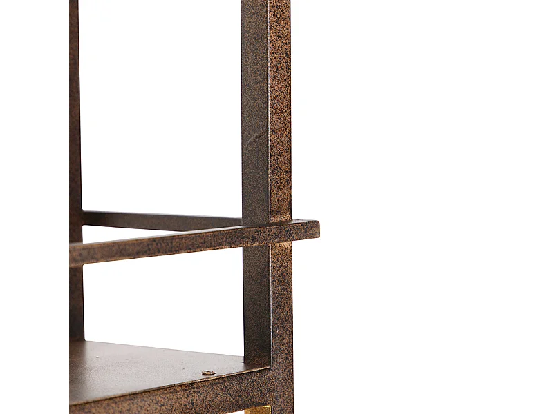 Suspension industrielle brun rouille avec étagère 4 lumières - Cage Rack