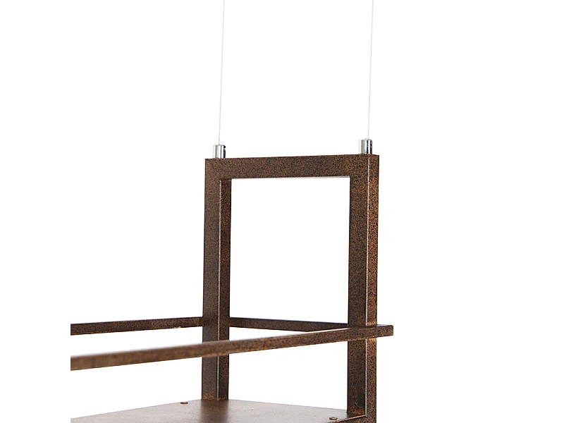 Suspension industrielle rouille avec étagère 4 lumières - Cage Rack