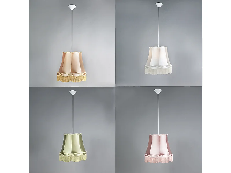 Ensemble de 4 lampes suspendues rétro colorées 45 cm - Granny