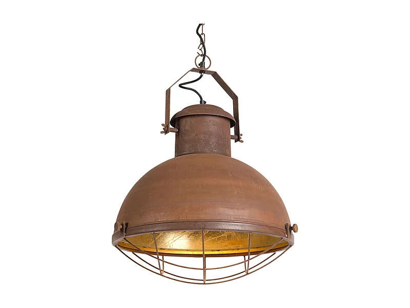 Lampe suspendue Engine rouille et or à l'intérieur
