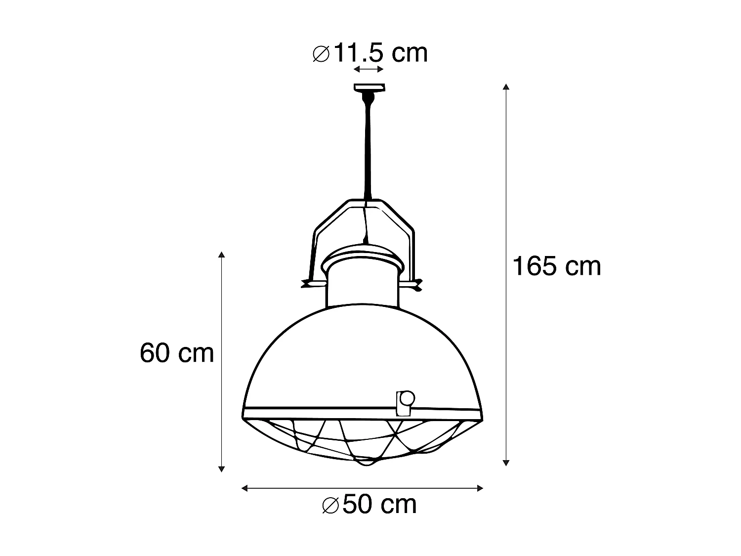 Suspension industrielle rouille avec intérieur doré - Engine