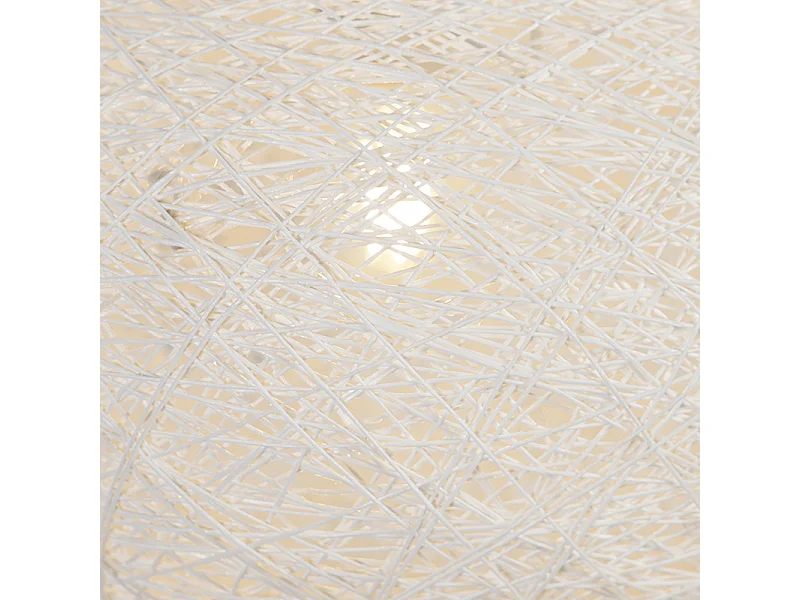 Lampe suspendue rurale blanc 50 cm - Corda Flat