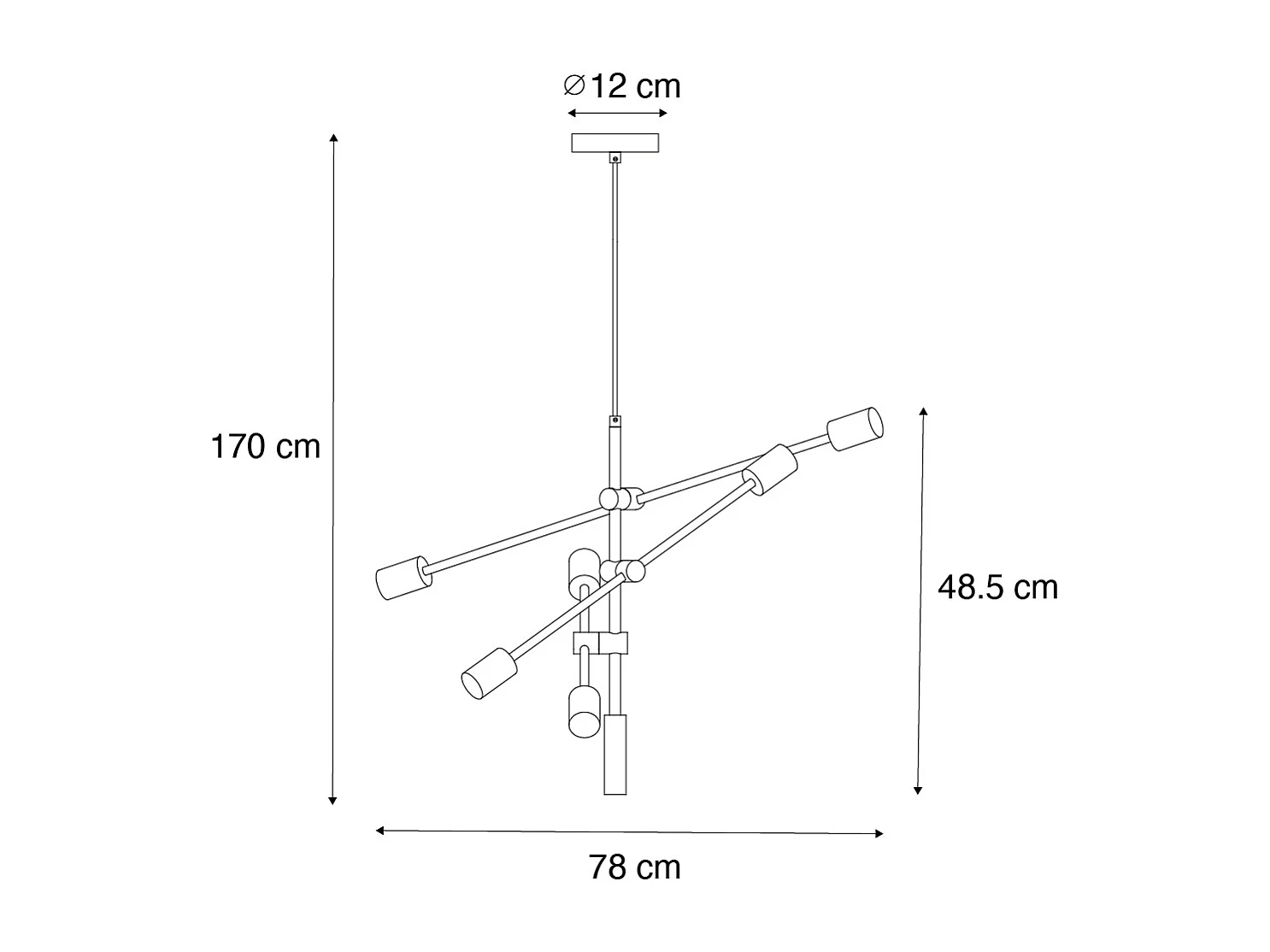Lampe à suspension industrielle bronze foncé 6 lumières - Sydney