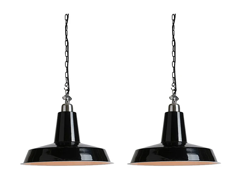 Lot de 2 suspensions industrielles noires - Warrior