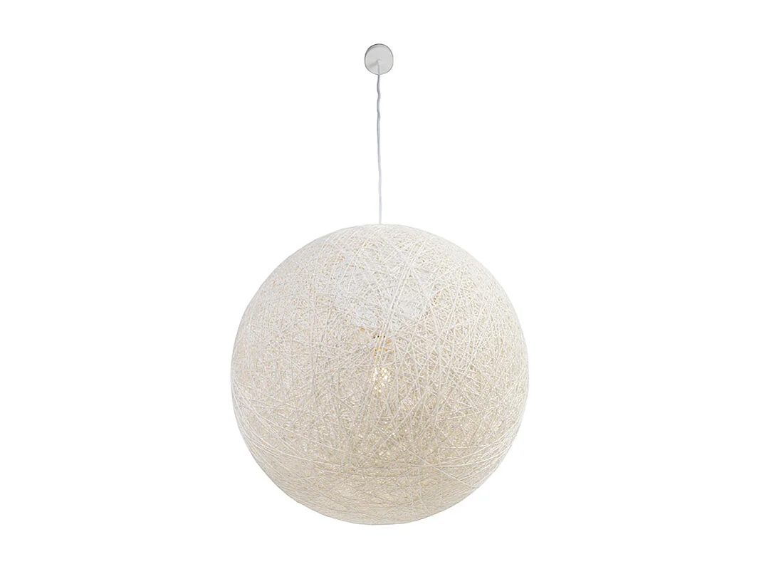 Suspension style campagnard sphère blanche 60cm - Corda