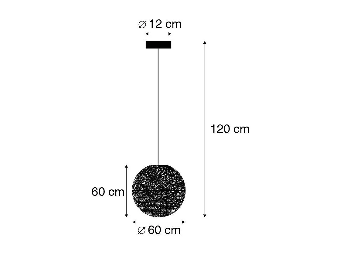 Suspension rustique blanche 60 cm - Corda