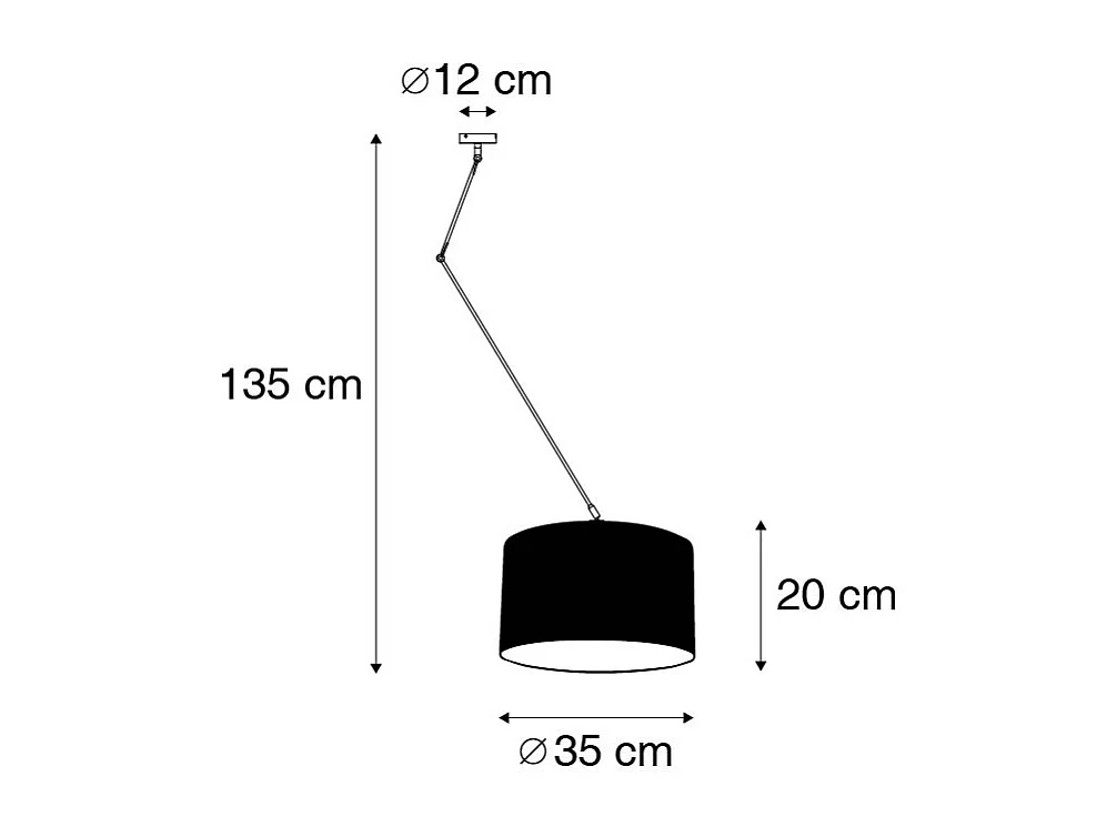 Suspension en acier avec abat-jour 35 cm brun clair réglable - Blitz