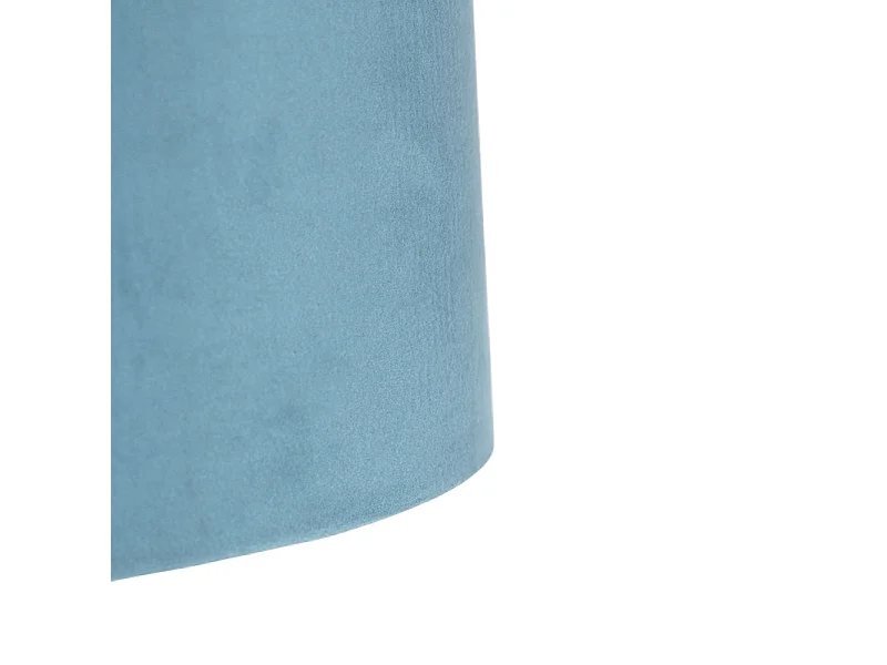 Suspension noire avec abat-jour en velours bleu et or 35 cm - Blitz