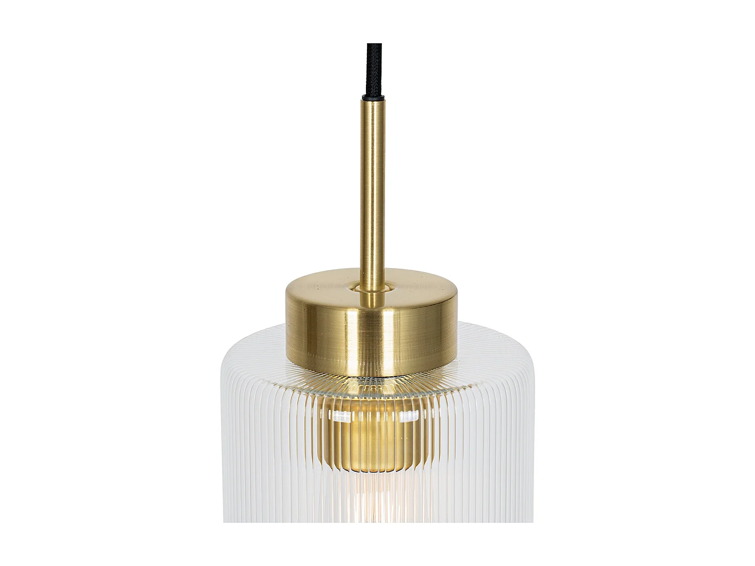 Lampe à suspension Art Déco dorée avec verre 4 lumières - Laura