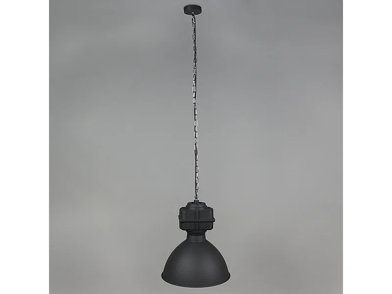 Lot de 2 lampes à suspension industrielles petit noir mat - Sicko