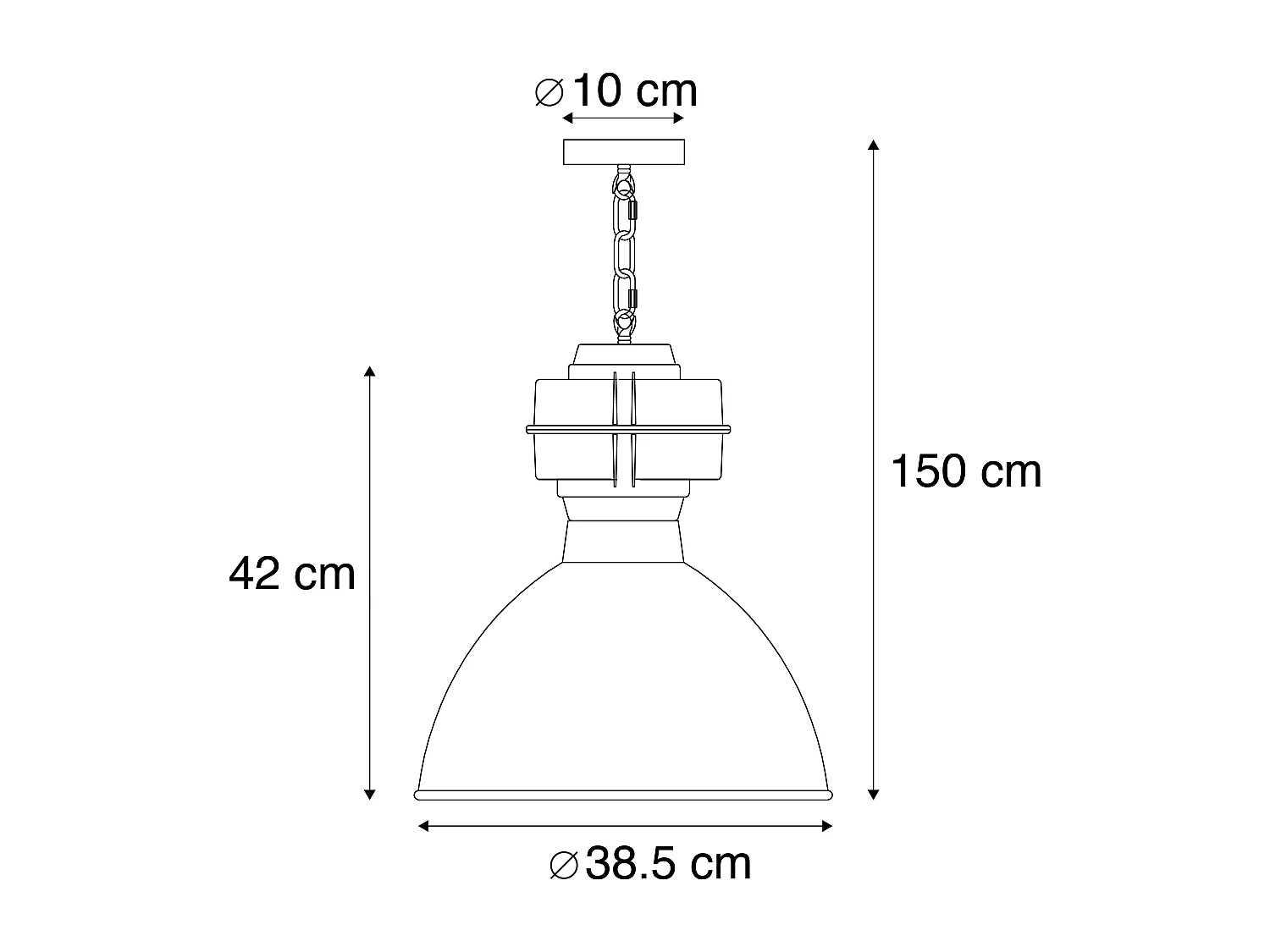 Lot de 2 lampes à suspension industrielles petit noir mat - Sicko