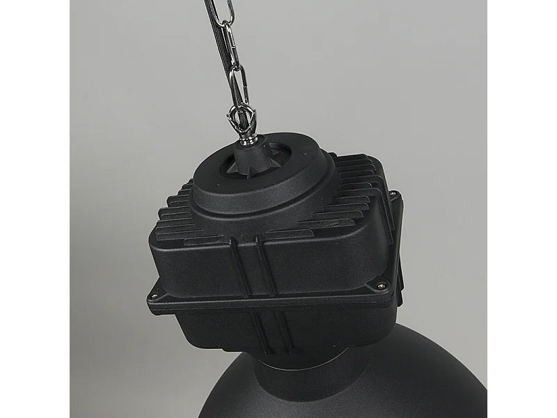 Lot de 2 lampes à suspension industrielles petit noir mat - Sicko