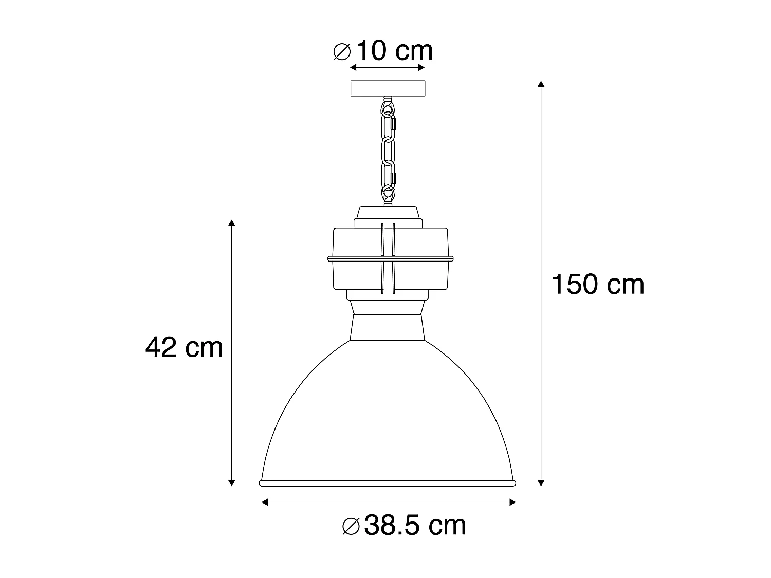 Lot de 2 lampes suspendues industrielles petites noir mat - Sicko