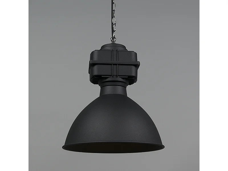Lot de 2 lampes suspendues industrielles petites noir mat - Sicko