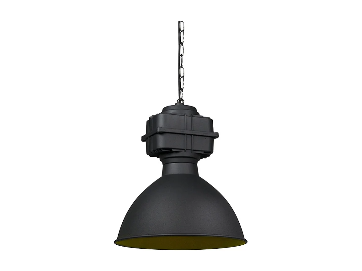 Lampe à suspension industrielle intelligente noire 38,5 cm avec A60 WiFi - Sicko