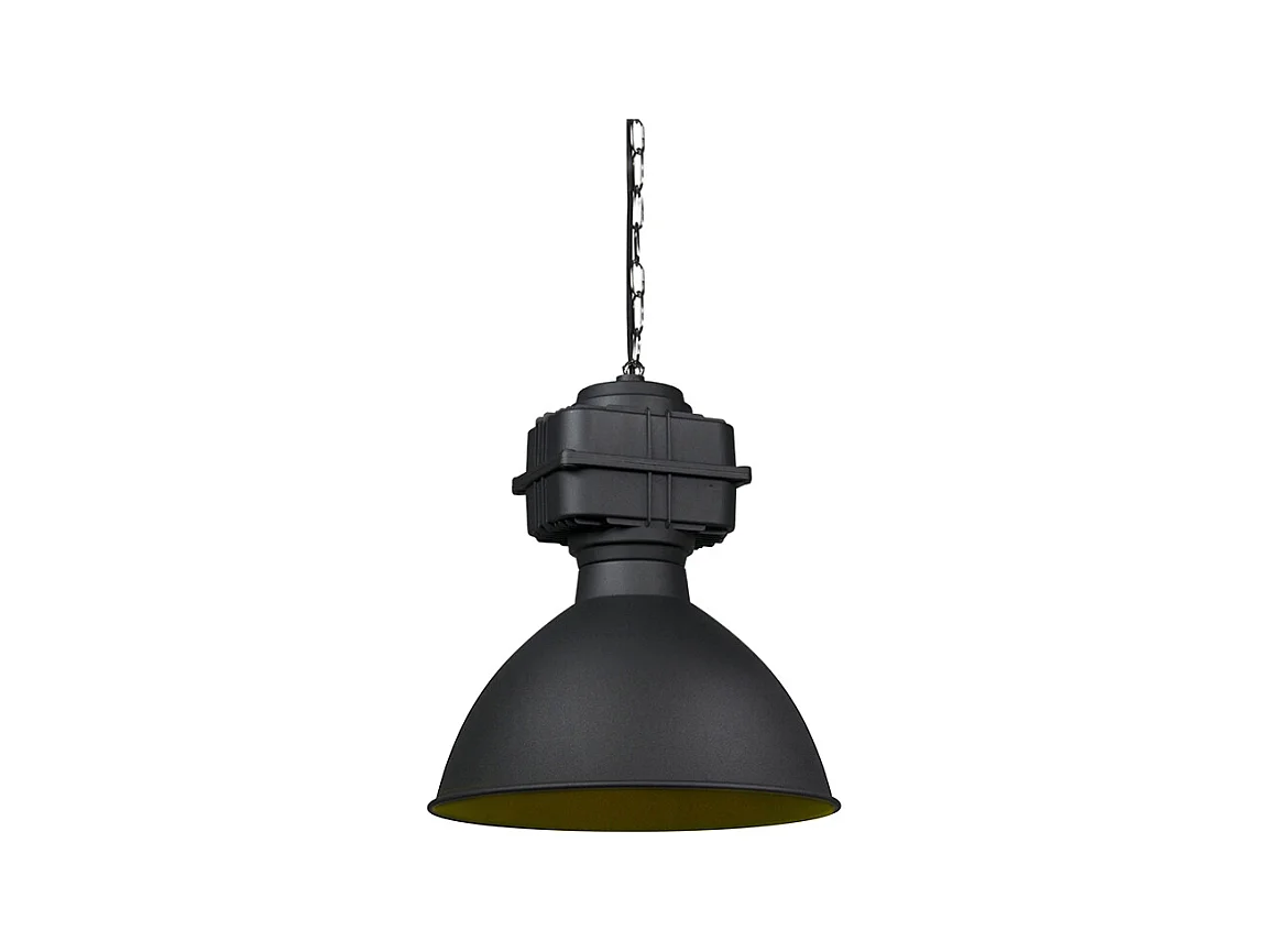 Lampe à suspension industrielle intelligente noire 38,5 cm avec A60 WiFi - Sicko