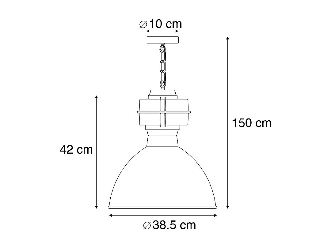 Suspension industrielle intelligente noire avec A60 WiFi 38,5 cm - Sicko