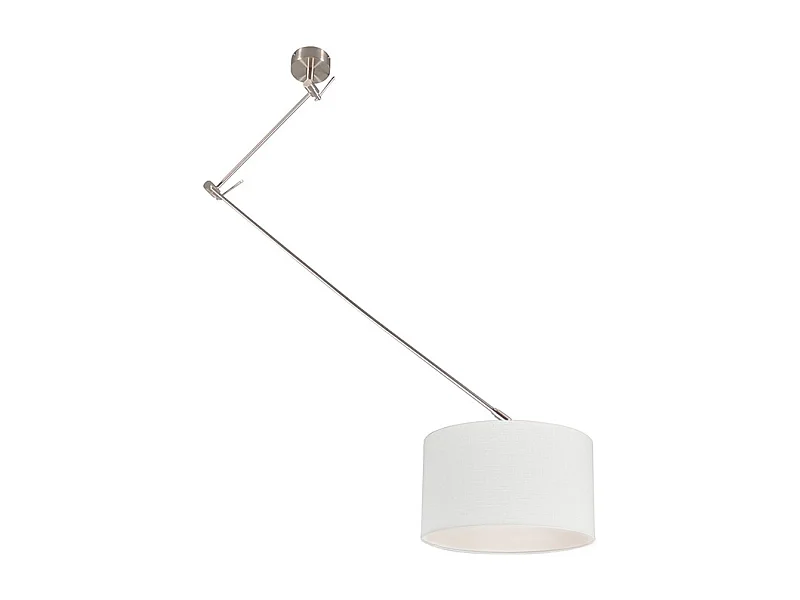 Lampe à suspension acier avec abat-jour 35 cm blanc réglable - Blitz I
