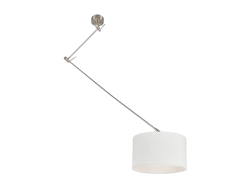 Lampe à suspension acier avec abat-jour 35 cm blanc réglable - Blitz I