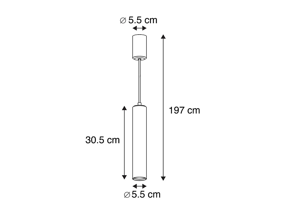 Suspension design noir - Tuba Small