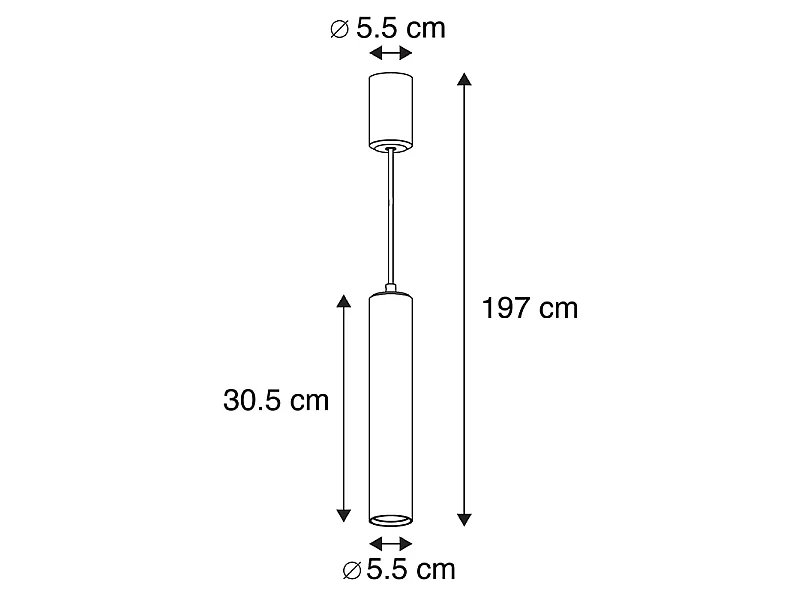 Suspension design noir - Tuba Small
