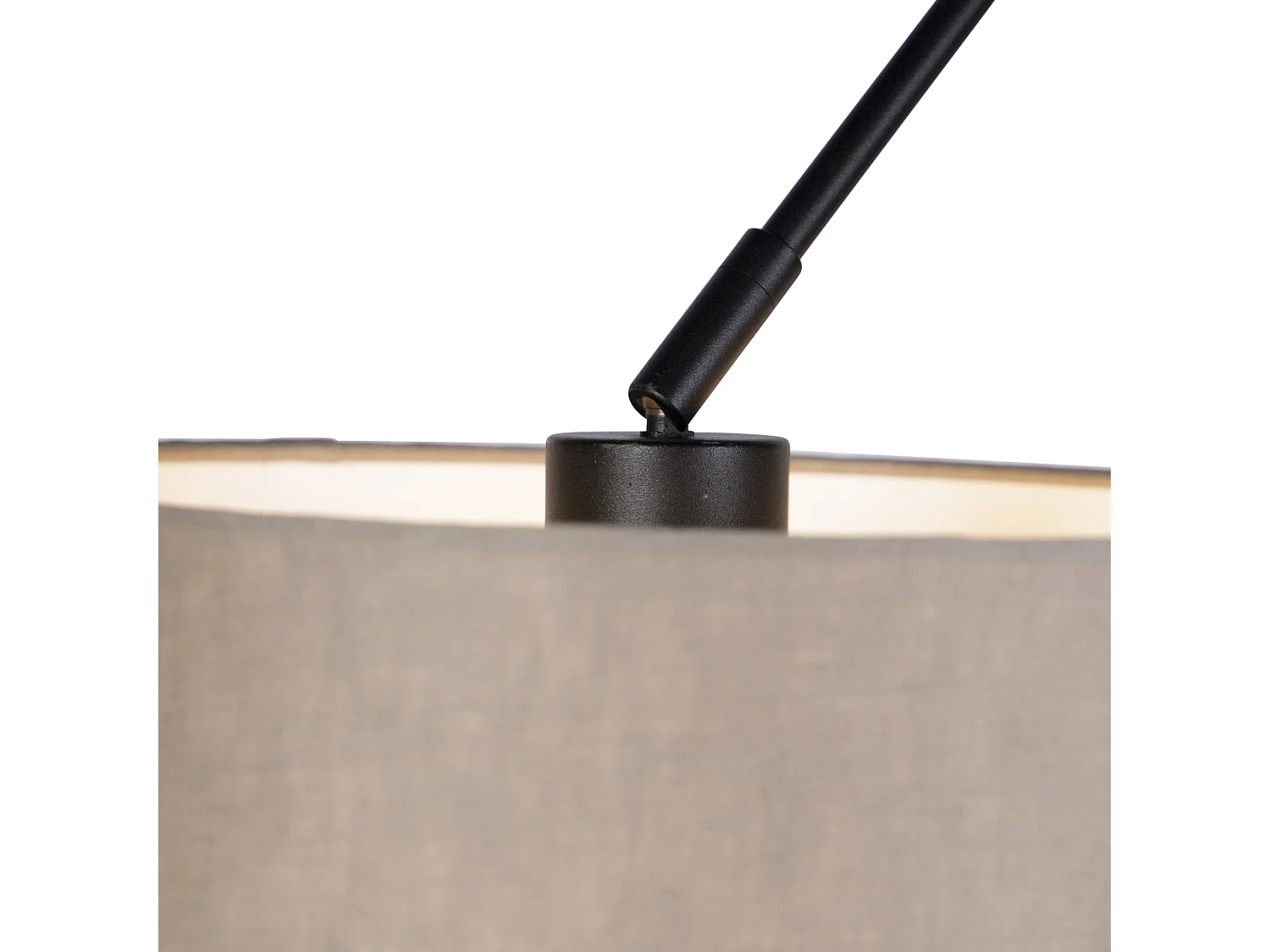 Suspension avec abat-jour en lin taupe 35 cm - Blitz II noir