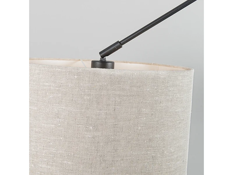 Lampe suspendue noir avec abat-jour 35 cm gris clair réglable - Blitz I