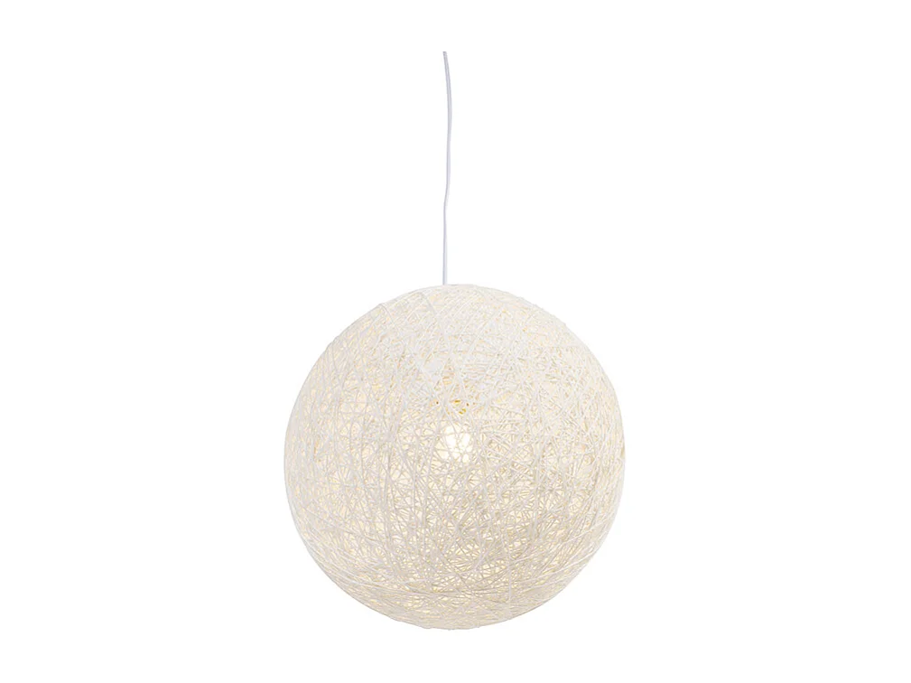 Suspension de style campagnard sphère blanche 35cm - Corda
