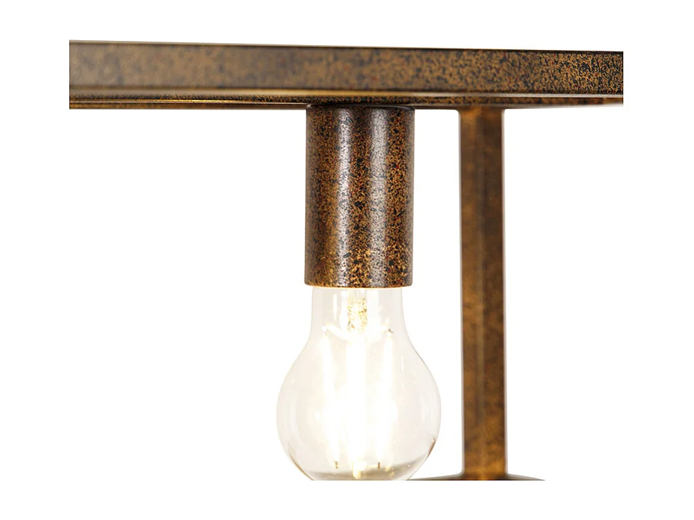 Suspension industrielle brun rouille 4 lumières - Cage