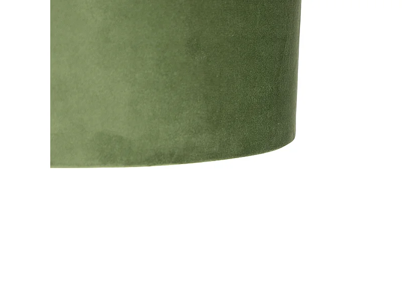 Suspension avec abat-jour en velours vert et or 35 cm - Blitz I noir