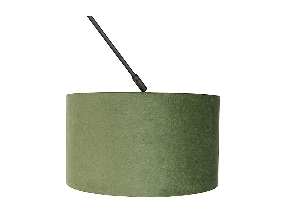 Suspension avec abat-jour en velours vert et or 35 cm - Blitz I noir