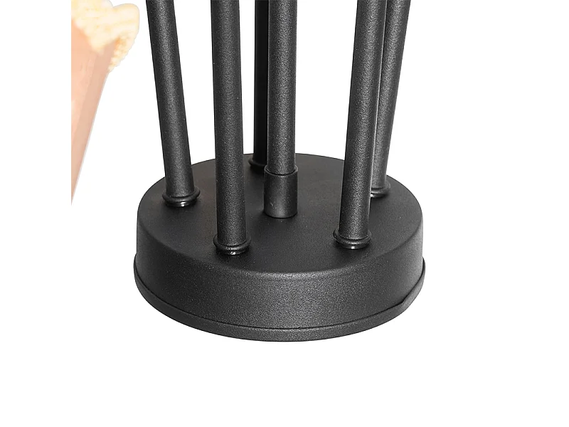 Suspension classique noire avec abat-jour doré 5 lumières - Nona