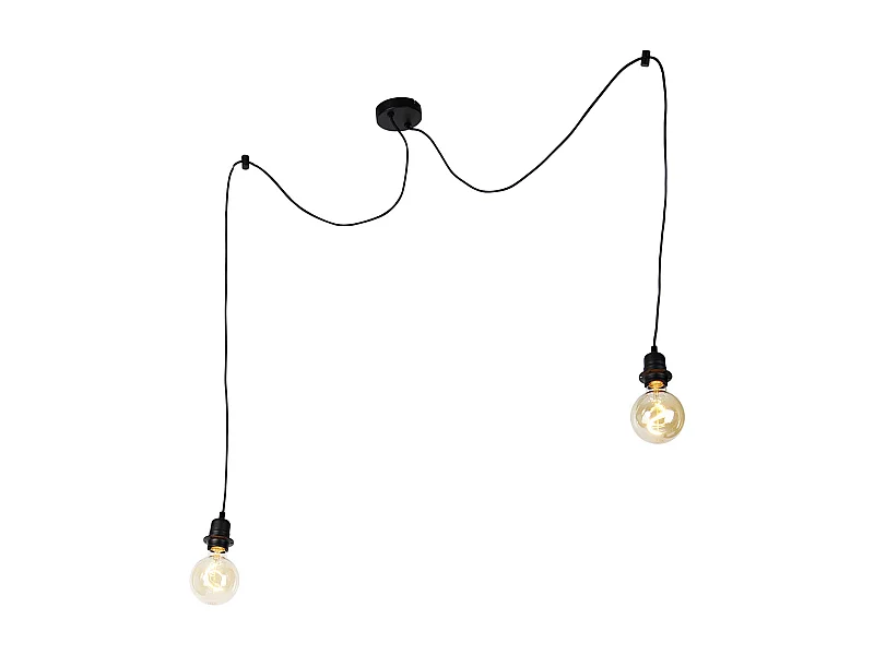 Suspension noire 2 lumières - Cava