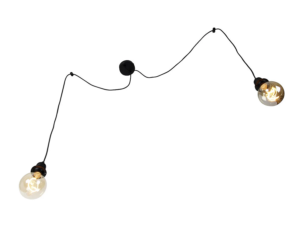 Suspension moderne noire à 2 lumières - Cava