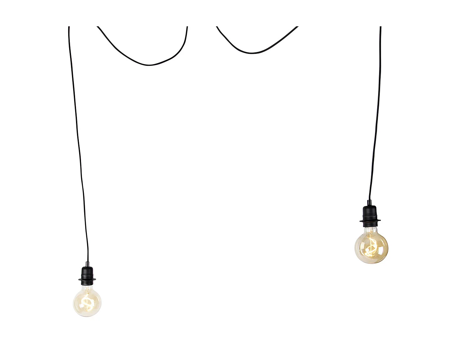 Suspension moderne noire à 2 lumières - Cava